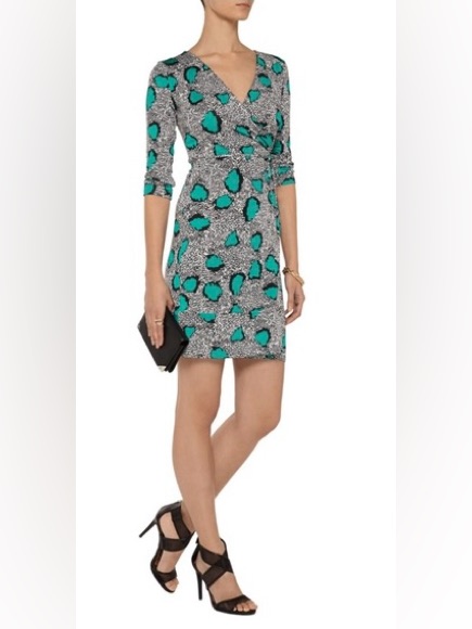 Diane Von Furstenberg Naoki Silk Mini Wrap Dress